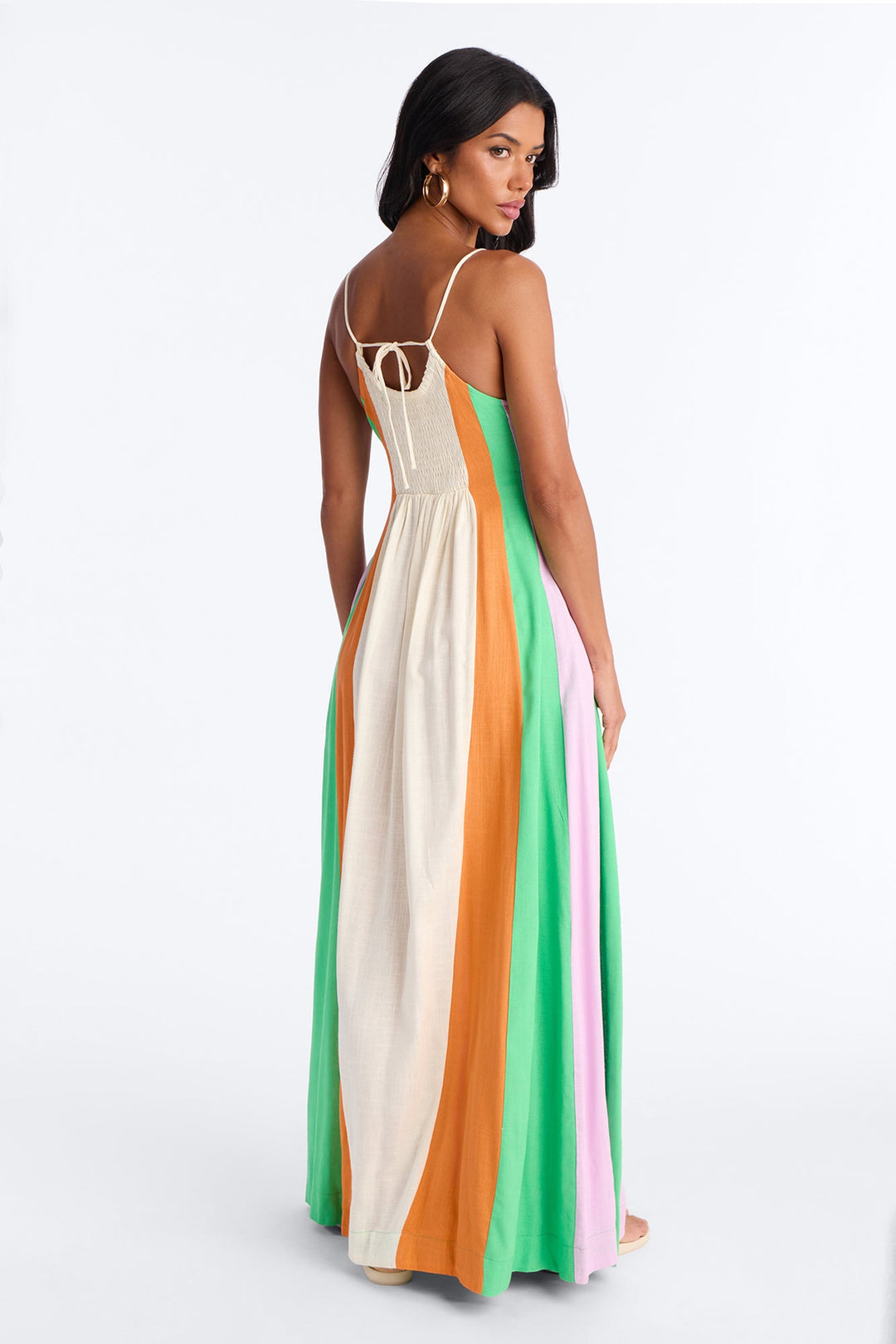 Sweet Energy Linen Maxi Dress - Cream/combo