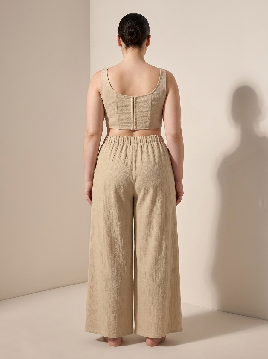 Camila conjunto kaki trasera