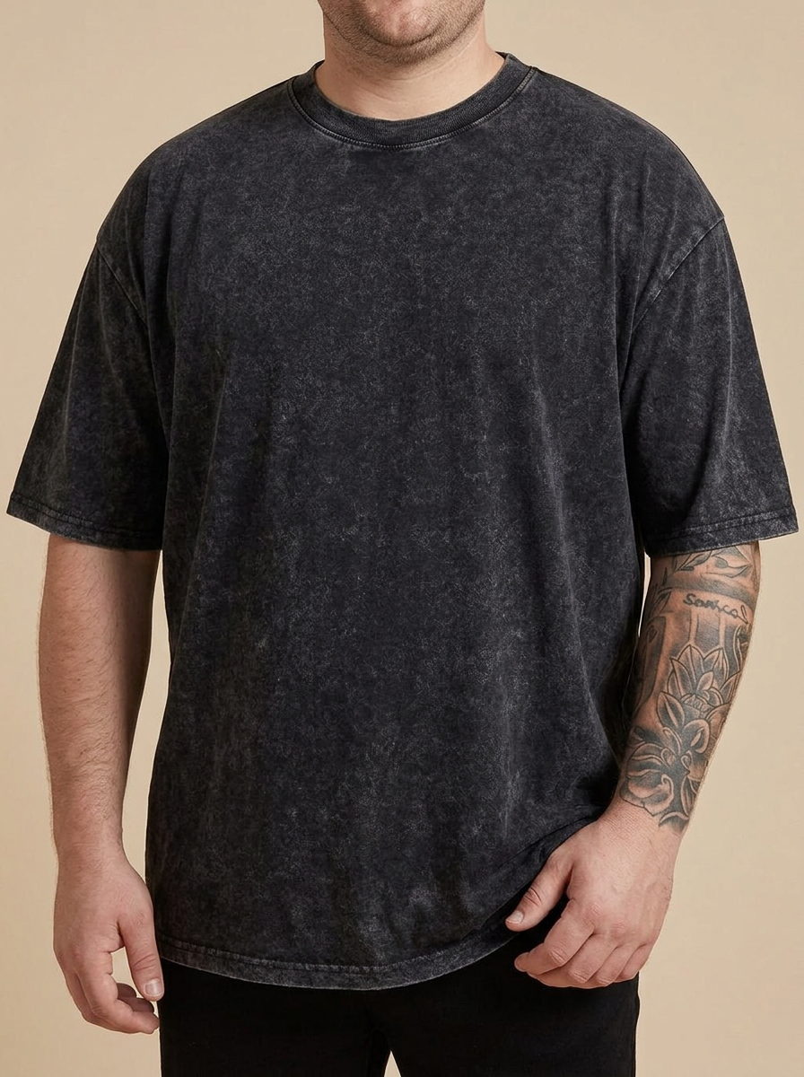 Camiseta Desgastada color negro, vista frontal
