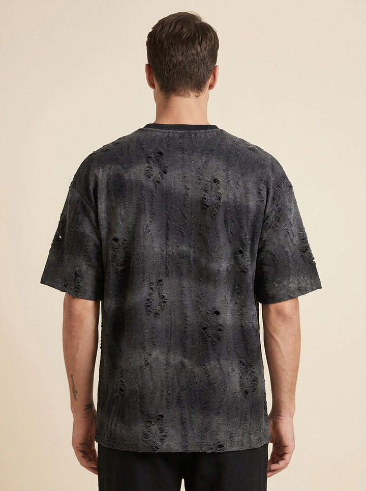 Camiseta Nocturna color gris, vista de espalda