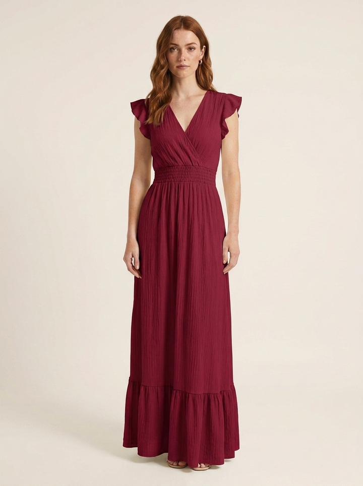 Adriana™ | Vestido Maxi Volante Cascada
