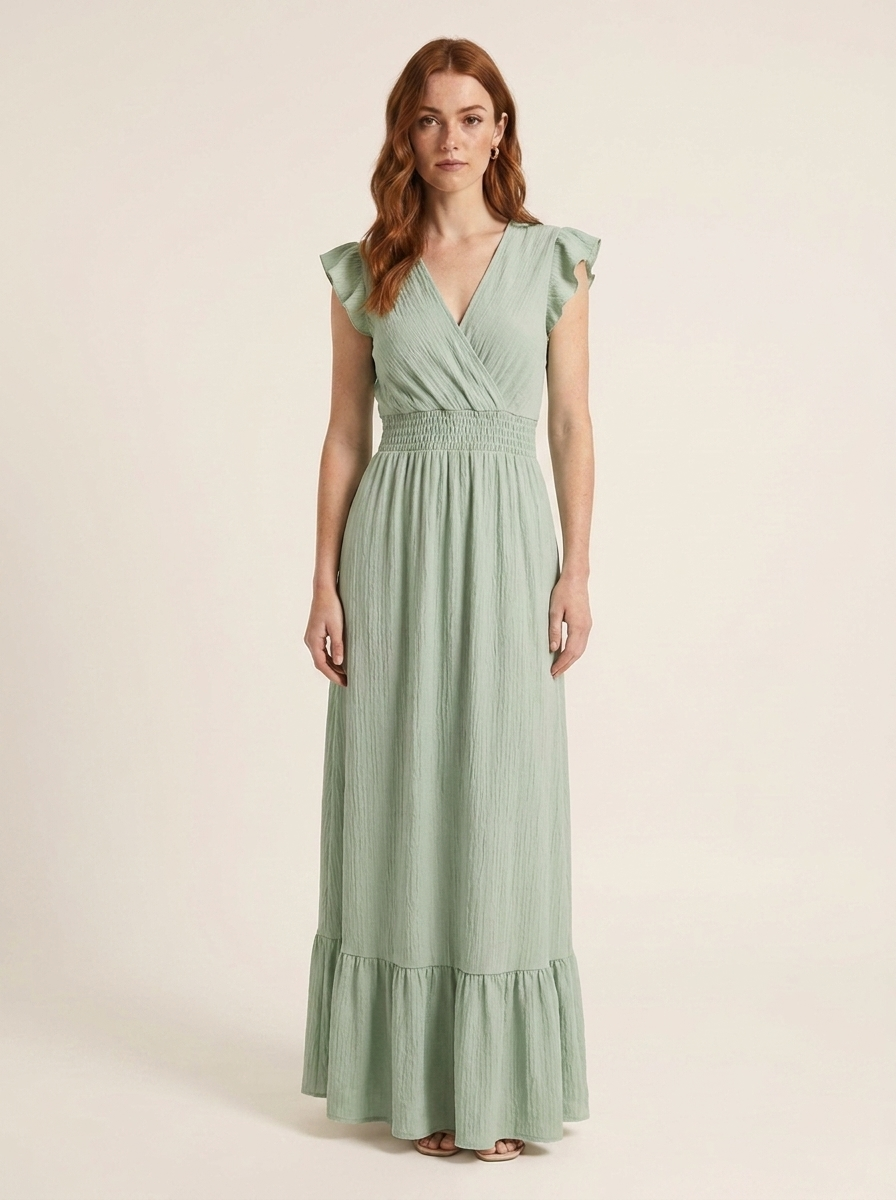 Adriana™ | Vestido Maxi Volante Cascada