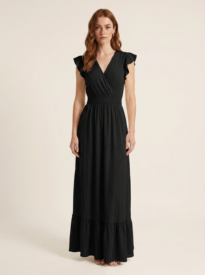 Adriana™ | Vestido Maxi Volante Cascada