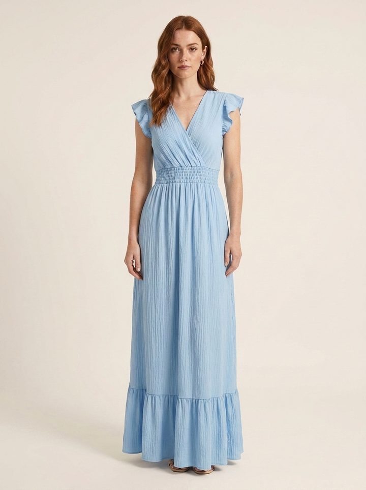Adriana™ | Vestido Maxi Volante Cascada
