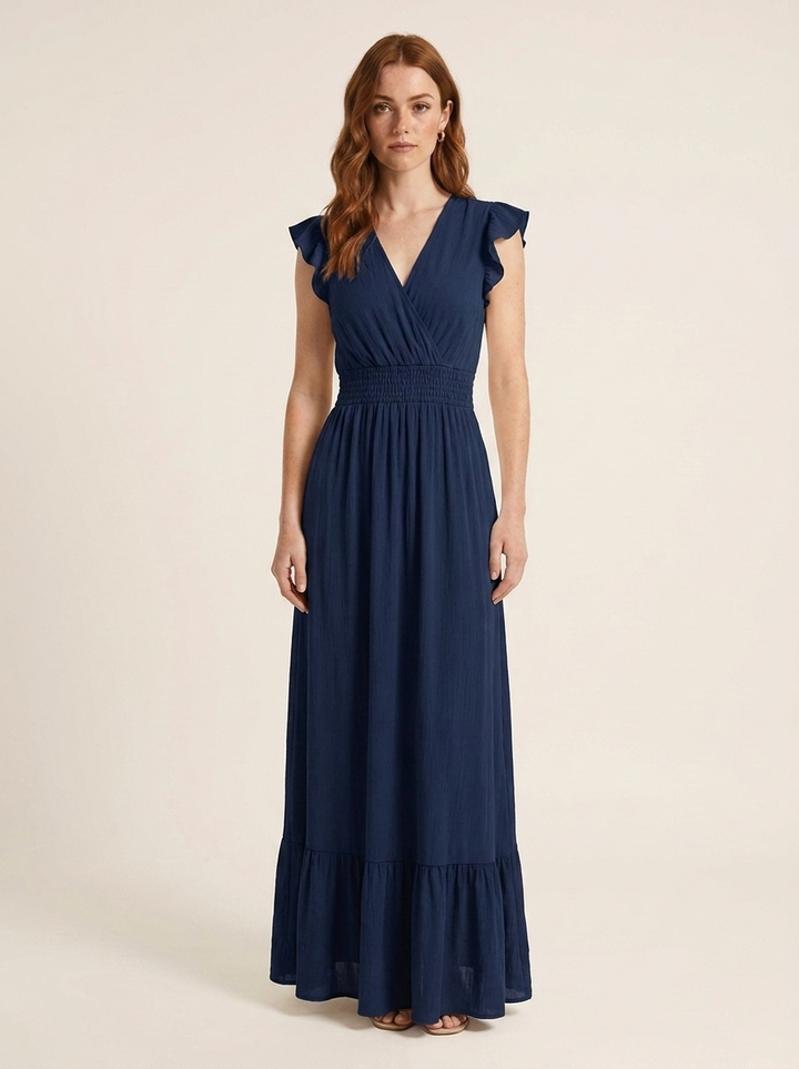 Adriana™ | Vestido Maxi Volante Cascada