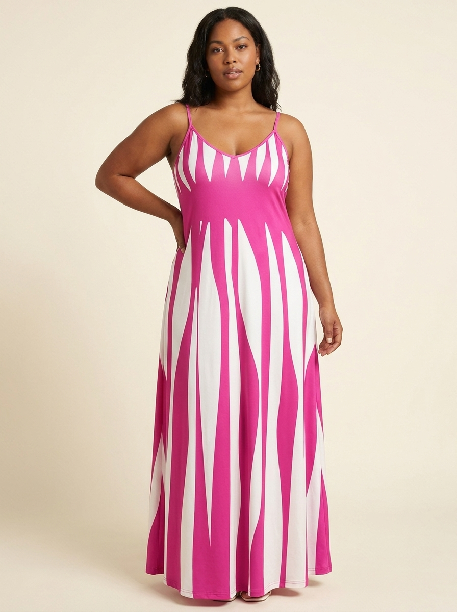 Lucía™ | Vestido Maxi Rayas Fluido