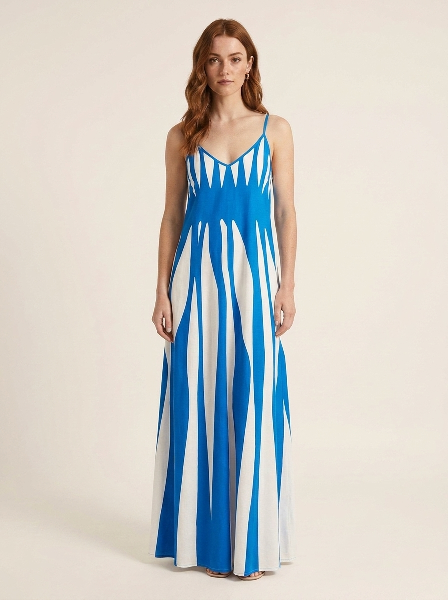 Lucía™ | Vestido Maxi Rayas Fluido
