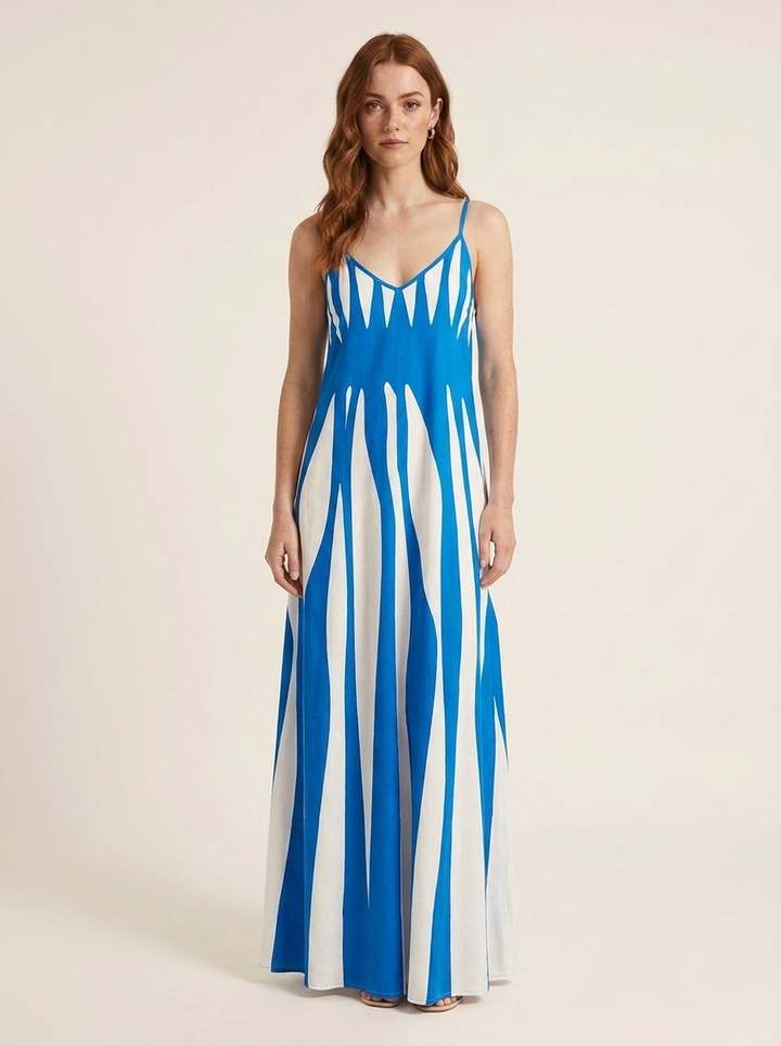 Lucía™ | Vestido Maxi Rayas Fluido