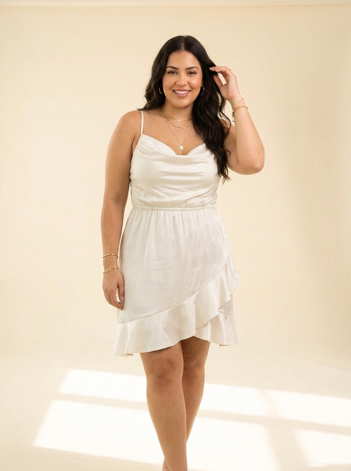 Aitana™ | Vestido Mini Halter Acampanado