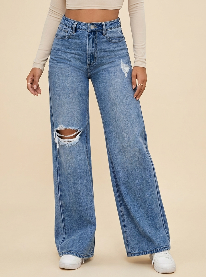 Zurita™ | Jeans Wide Leg Rotos