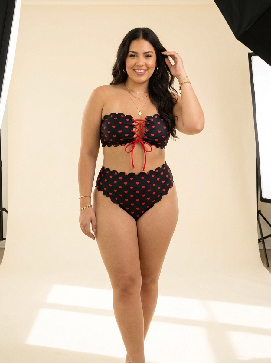 Paula™ | Bikini Bandeau Lunares Romance