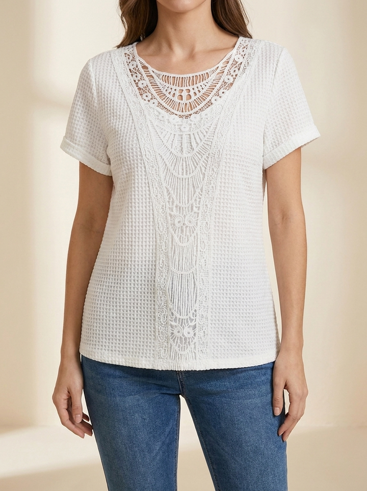 Julia™ | Camiseta Encaje Artesana