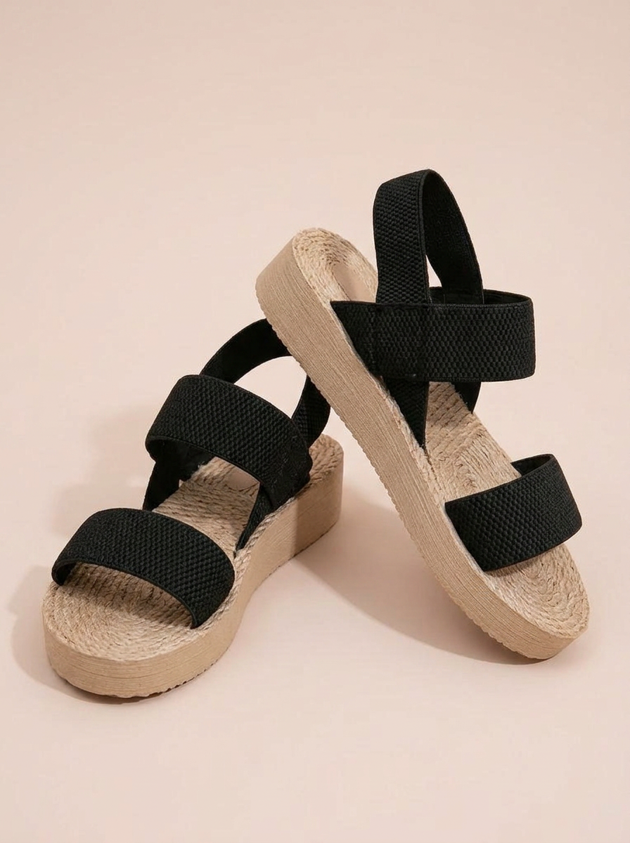 Soraya - correa negra, suela beige
