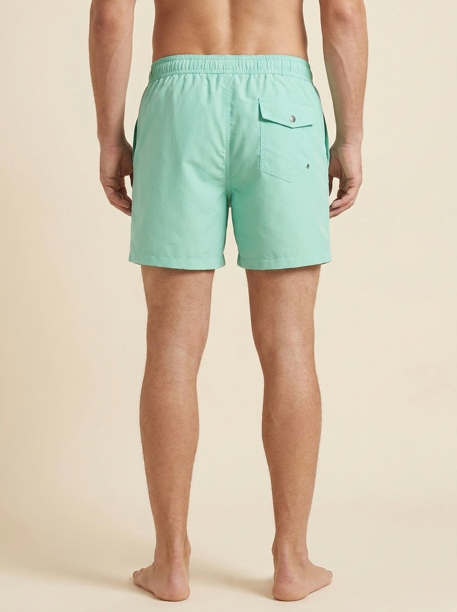 Mateo™ | Bañador Tropical Flamenco - Verde Menta - vista trasera