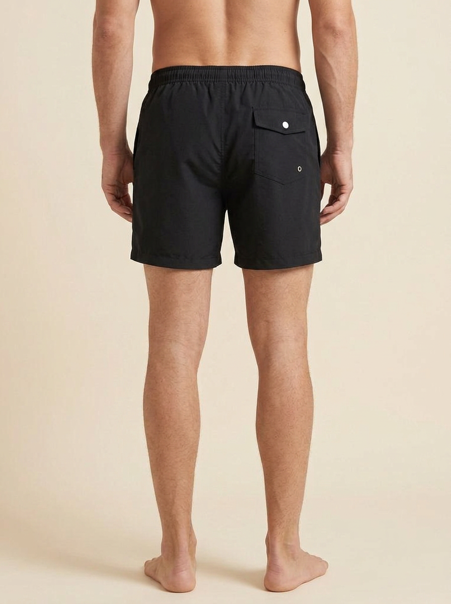 Marco™ | Bañador Náutico Ancla Bordada - Negro (trasera)