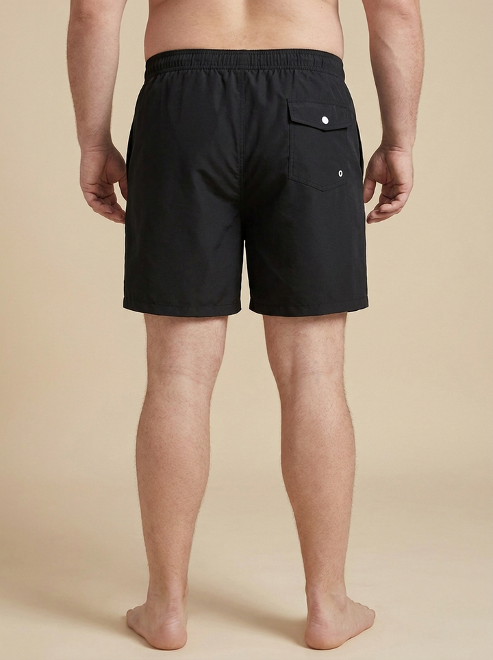 Marco™ | Bañador Náutico Ancla Bordada - Negro (trasera talla grande)