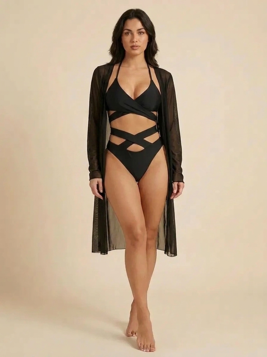 Nerea™ | Conjunto Bañador Malla Cruzado