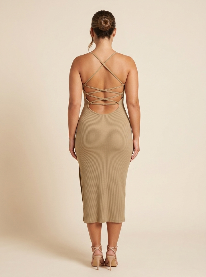 Kalea™ | Vestido Maxi Halter Ceñido