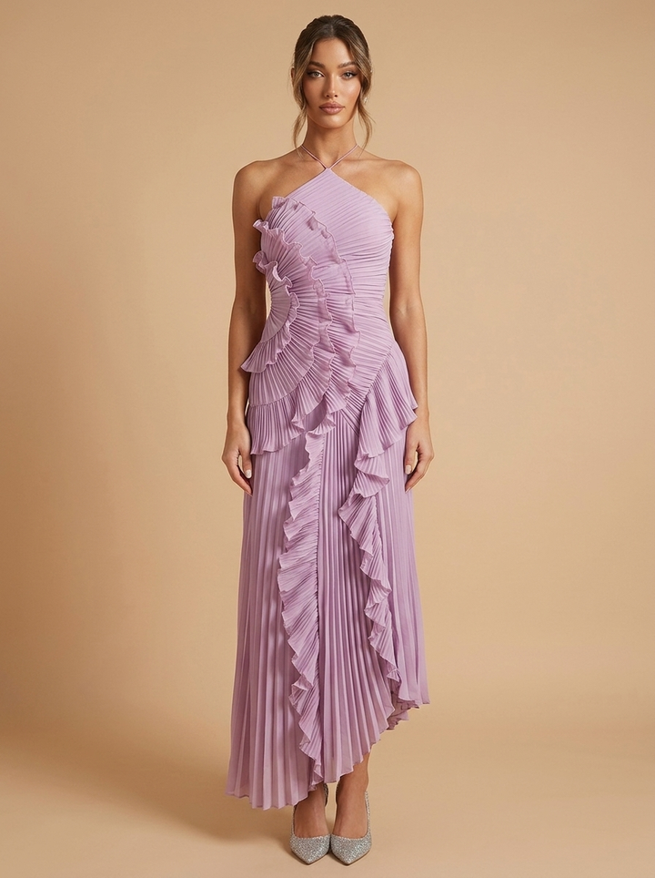 Malva™ | Vestido Midi Halter Fiesta