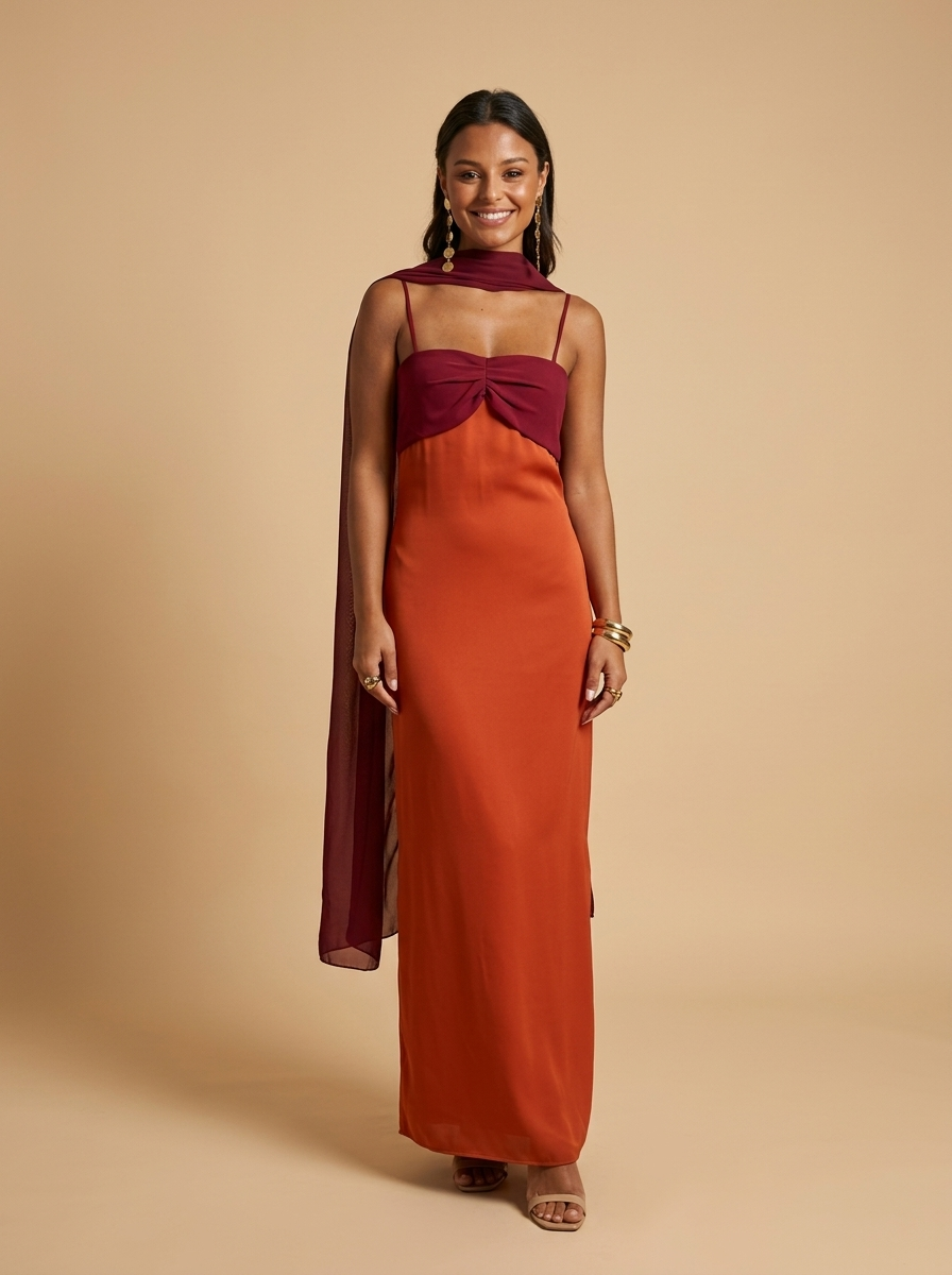 Valeria™ | Vestido Maxi Bufanda Drapeada