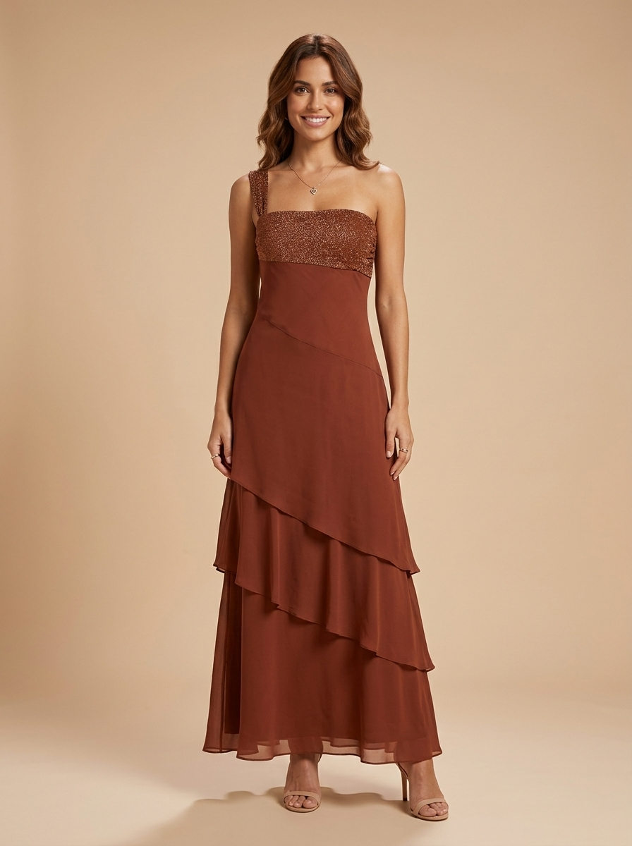 Marisol™ | Vestido Maxi Un Hombro Draped
