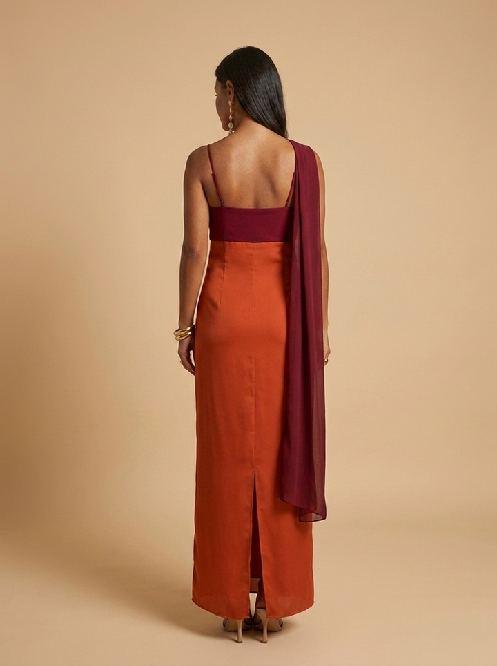 Valeria™ | Vestido Maxi Bufanda Drapeada