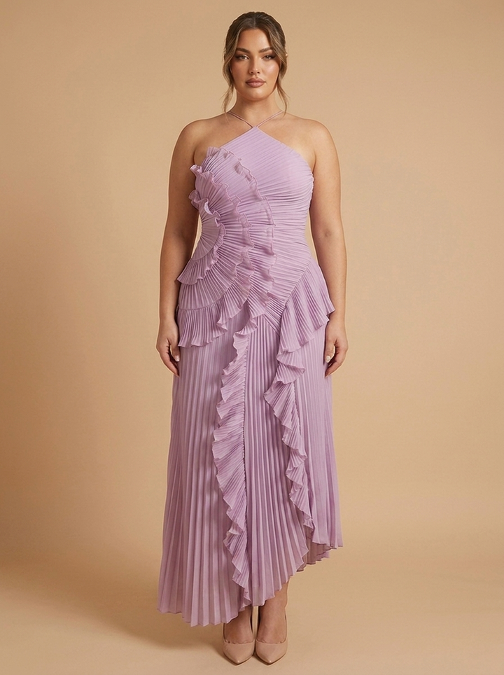 Malva™ | Vestido Midi Halter Fiesta