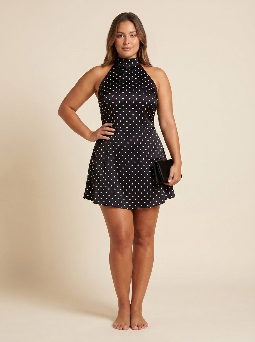 Celine Vestido Halter Lunares - vista frontal
