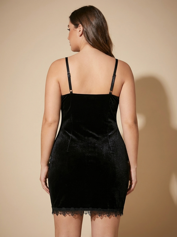 Morgana Vestido Mini Terciopelo Gotico - vista trasera