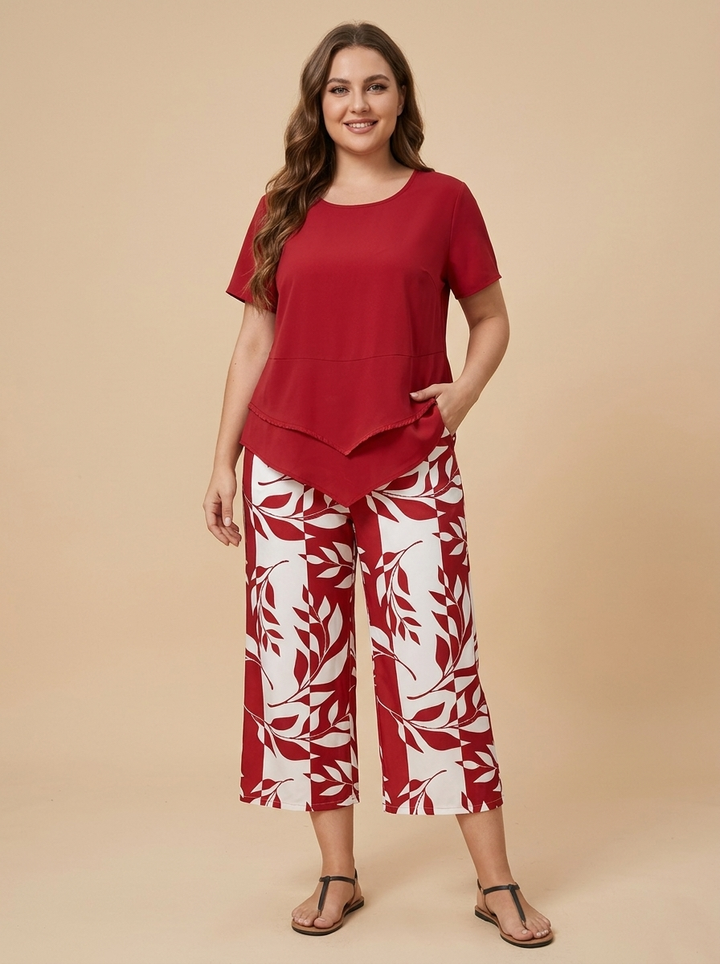 Marisol conjunto rojo frontal gordita